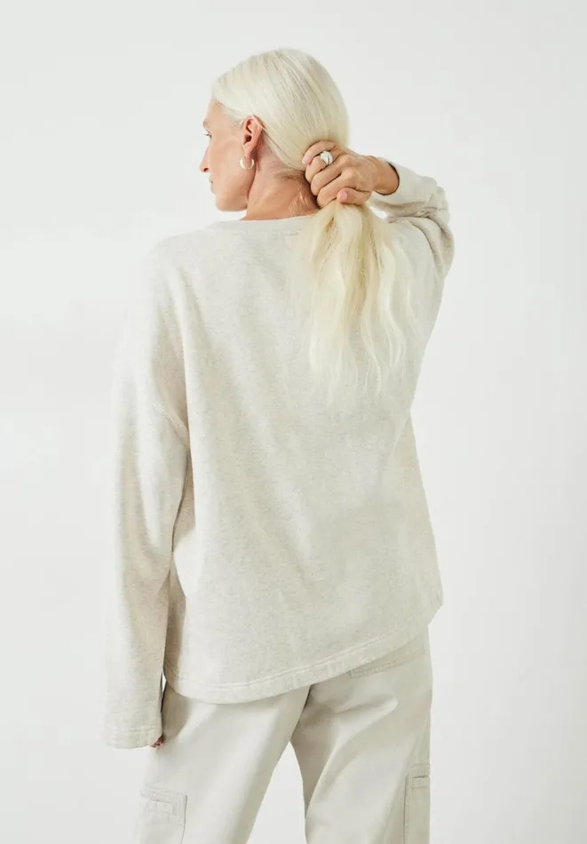 Hush Sweatshirts and Hoodies Women Bobby Cotton Relaxed Sweatshirt Oatmeal Melange Hush Sweatshirts and Hoodies Women Bobby Cotton Relaxed Sweatshirt Oatmeal Melange