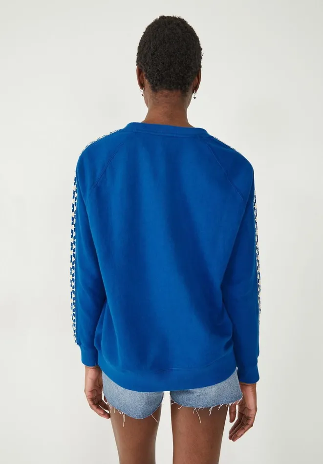 Hush Sweatshirts and Hoodies Women Caley Side Trim Sweatshirt Bright Blue Hush Sweatshirts and Hoodies Women Caley Side Trim Sweatshirt Bright Blue