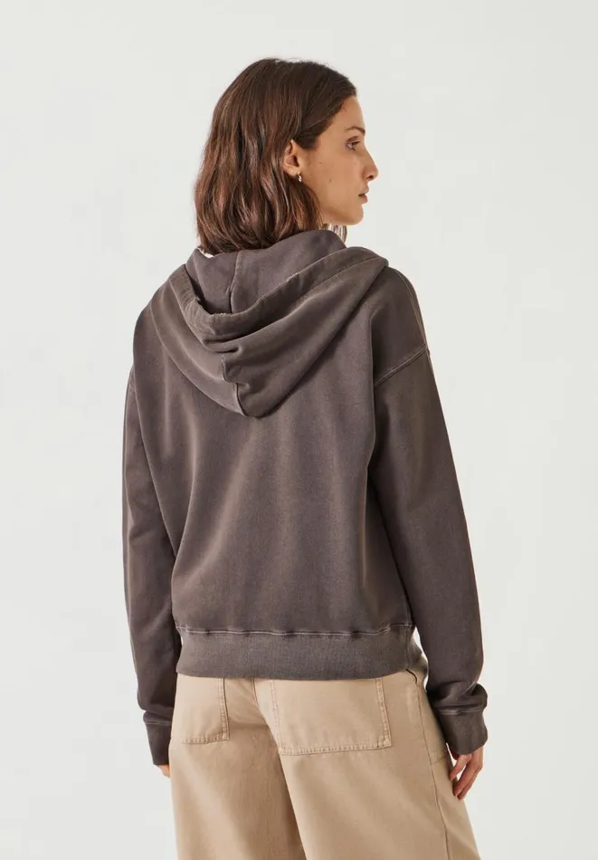 Hush Sweatshirts and Hoodies Women Dorian Cotton Zip Front Hoodie Chocolate Hush Sweatshirts and Hoodies Women Dorian Cotton Zip Front Hoodie Chocolate