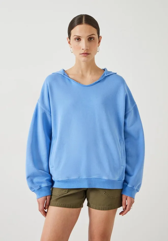 Hush Sweatshirts and Hoodies Women Jude Oversized Open Neck Hoodie Periwinkle Blue