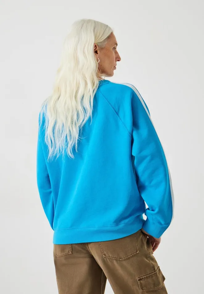 Hush Sweatshirts and Hoodies Women Maisie Cotton Striped Sweatshirt Blue Marine Hush Sweatshirts and Hoodies Women Maisie Cotton Striped Sweatshirt Blue Marine