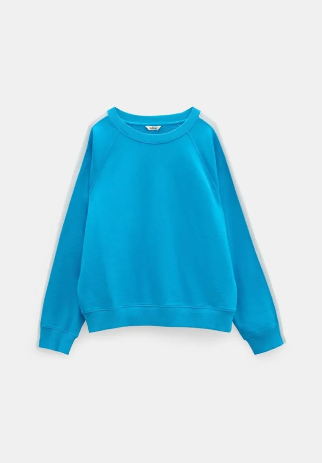Hush Sweatshirts and Hoodies Women Maisie Cotton Striped Sweatshirt Blue Marine Hush Sweatshirts and Hoodies Women Maisie Cotton Striped Sweatshirt Blue Marine