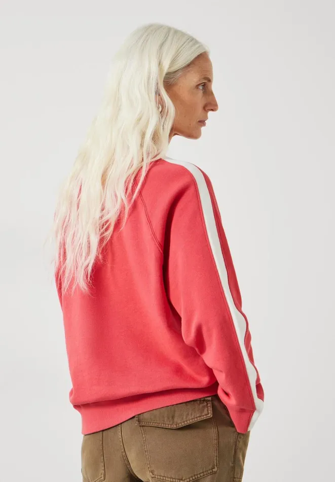 Hush Sweatshirts and Hoodies Women Maisie Cotton Striped Sweatshirt Poppy Red Hush Sweatshirts and Hoodies Women Maisie Cotton Striped Sweatshirt Poppy Red