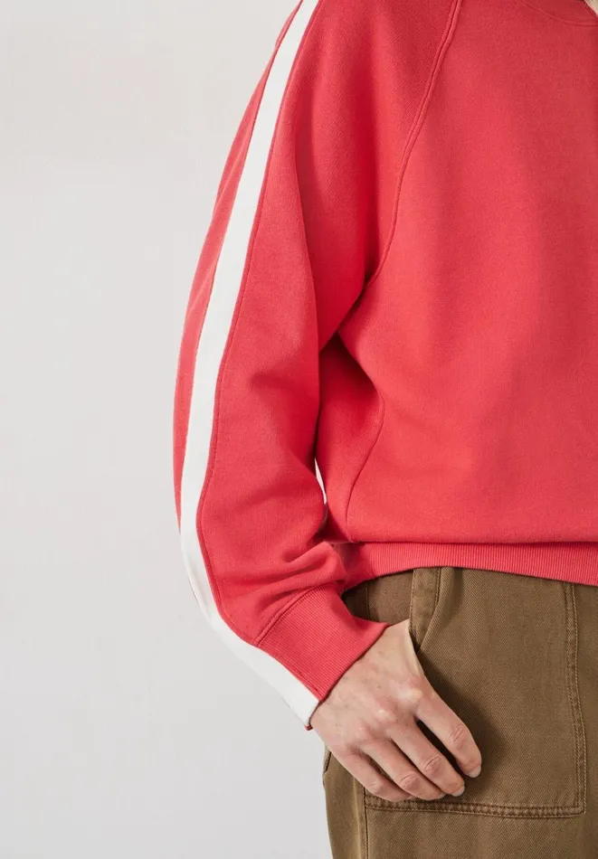 Hush Sweatshirts and Hoodies Women Maisie Cotton Striped Sweatshirt Poppy Red Hush Sweatshirts and Hoodies Women Maisie Cotton Striped Sweatshirt Poppy Red