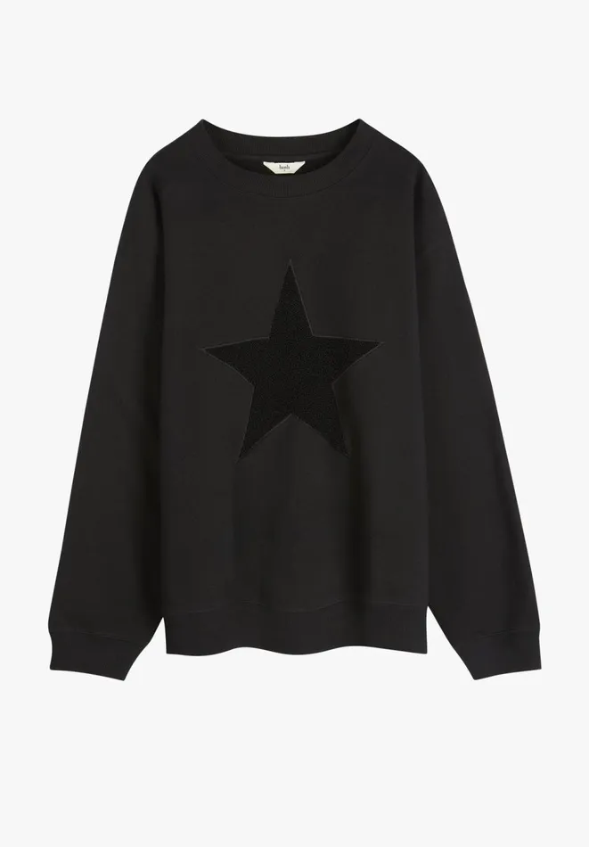 Hush Sweatshirts and Hoodies Women Simran Star Texture Sweatshirt Black Hush Sweatshirts and Hoodies Women Simran Star Texture Sweatshirt Black