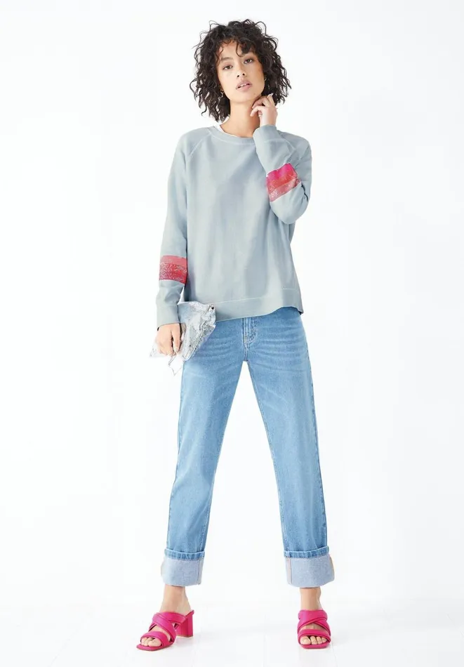 Hush Sweatshirts and Hoodies Women Zelda Relaxed Sweatshirt Soft Bluepinks
