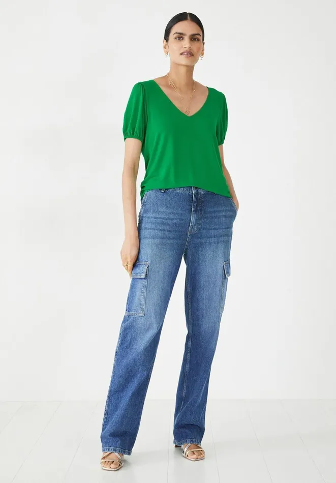 Hush Tops and Tshirts Women Ally Puff Sleeve Jersey Top Bright Green