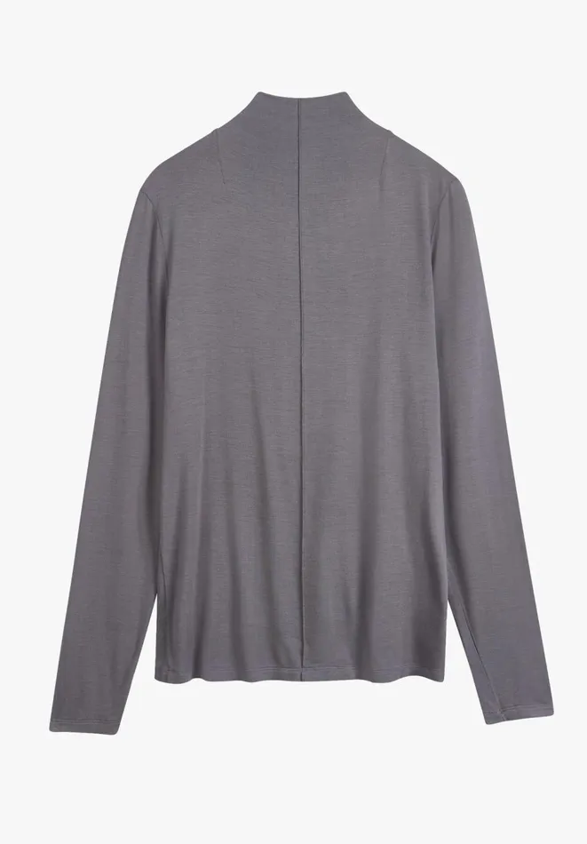 Hush Tops and Tshirts Women Ava Mock Neck Dart Detail Top Grey Hush Tops and Tshirts Women Ava Mock Neck Dart Detail Top Grey