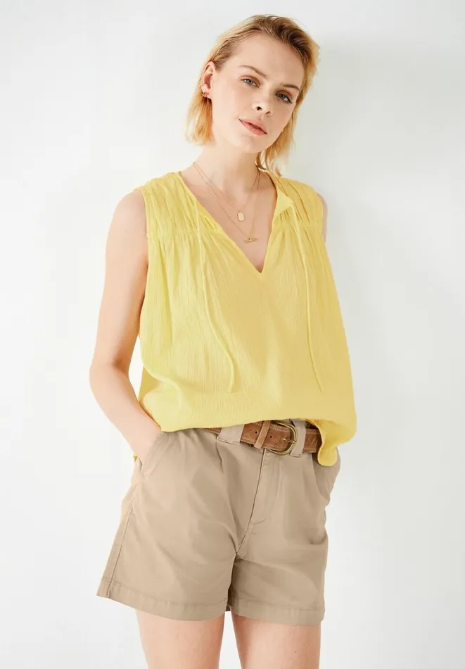 Hush Tops and Tshirts Women Clovia Top Pale Yellow