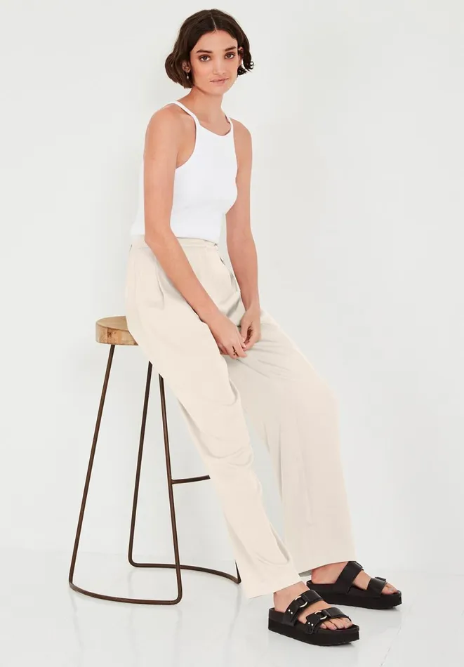 Hush Tops and Tshirts Women Como Ribbed Vest Top White Hush Tops and Tshirts Women Como Ribbed Vest Top White