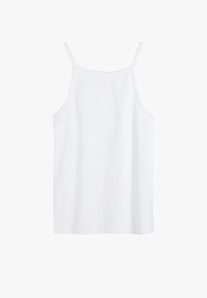 Hush Tops and Tshirts Women Como Ribbed Vest Top White Hush Tops and Tshirts Women Como Ribbed Vest Top White