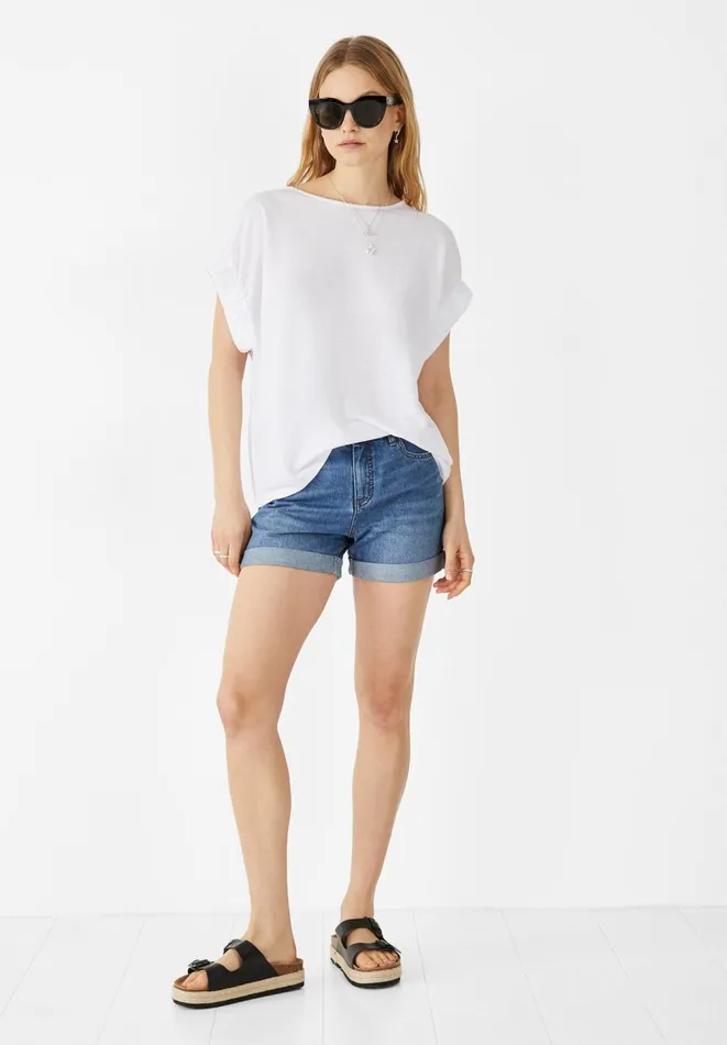 Hush Tops and Tshirts Women Eimear Cuff Top White Hush Tops and Tshirts Women Eimear Cuff Top White