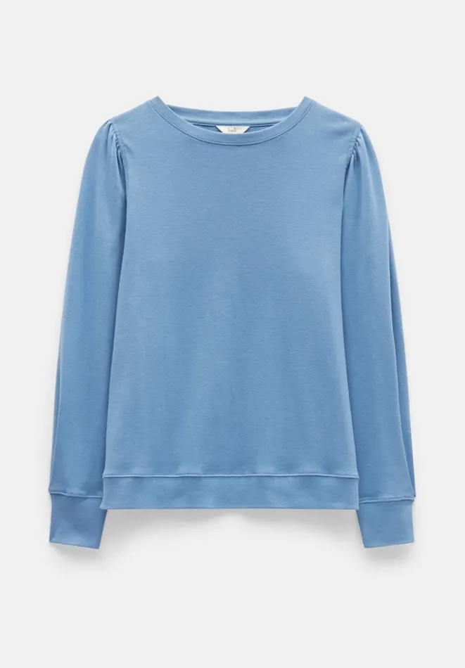 Hush Tops and Tshirts Women Emily Puff Sleeve Jersey Top Dusty Blue Hush Tops and Tshirts Women Emily Puff Sleeve Jersey Top Dusty Blue