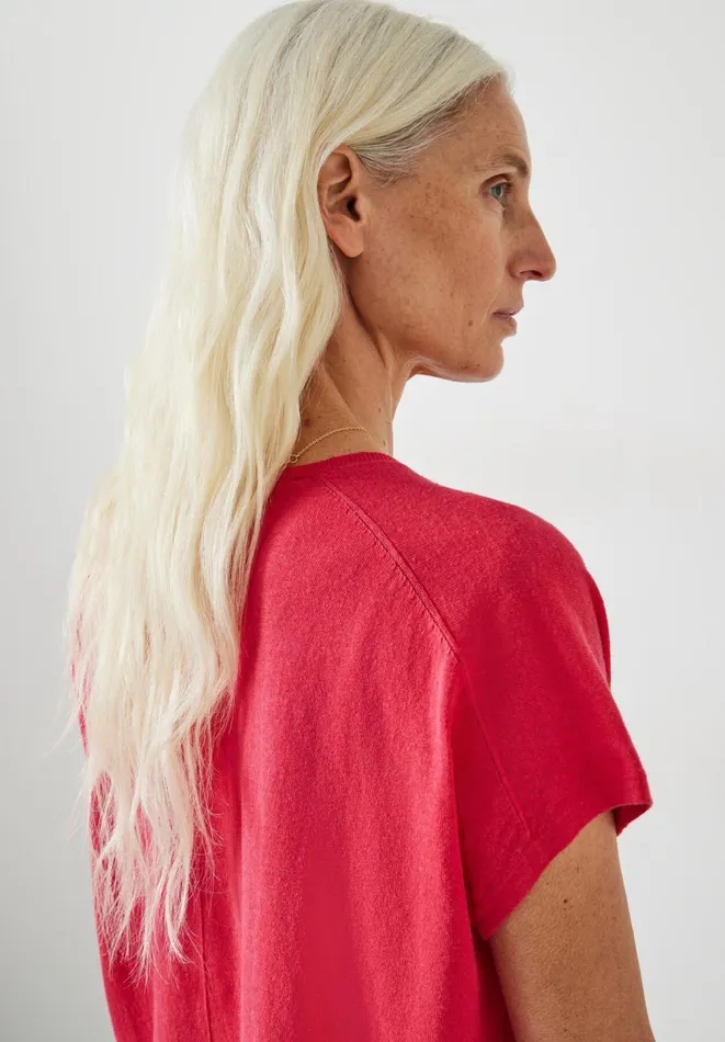 Hush Tops and Tshirts Women Emmerline Linen Blend Knitted Top Magenta Hush Tops and Tshirts Women Emmerline Linen Blend Knitted Top Magenta