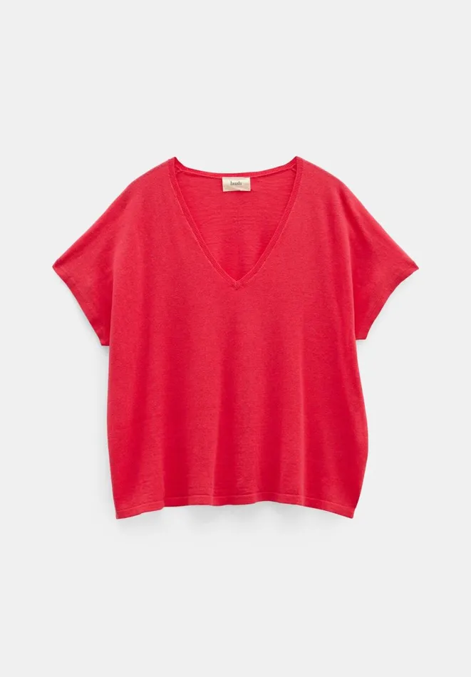 Hush Tops and Tshirts Women Emmerline Linen Blend Knitted Top Magenta Hush Tops and Tshirts Women Emmerline Linen Blend Knitted Top Magenta