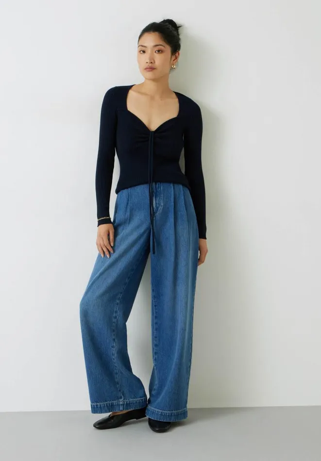 Hush Tops and Tshirts Women Engineered Rib Knitted Top Black