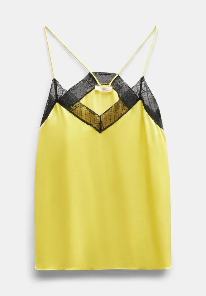 Hush Tops and Tshirts Women Estella Satin Lace Cami Yellow