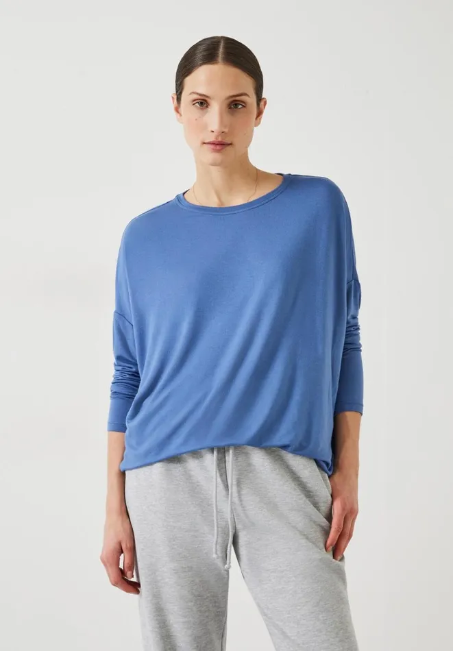 Hush Tops and Tshirts Women Gillian Wide Jersey Top Moonlight Blue