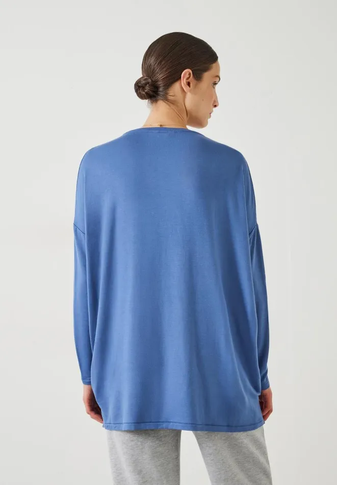 Hush Tops and Tshirts Women Gillian Wide Jersey Top Moonlight Blue Hush Tops and Tshirts Women Gillian Wide Jersey Top Moonlight Blue