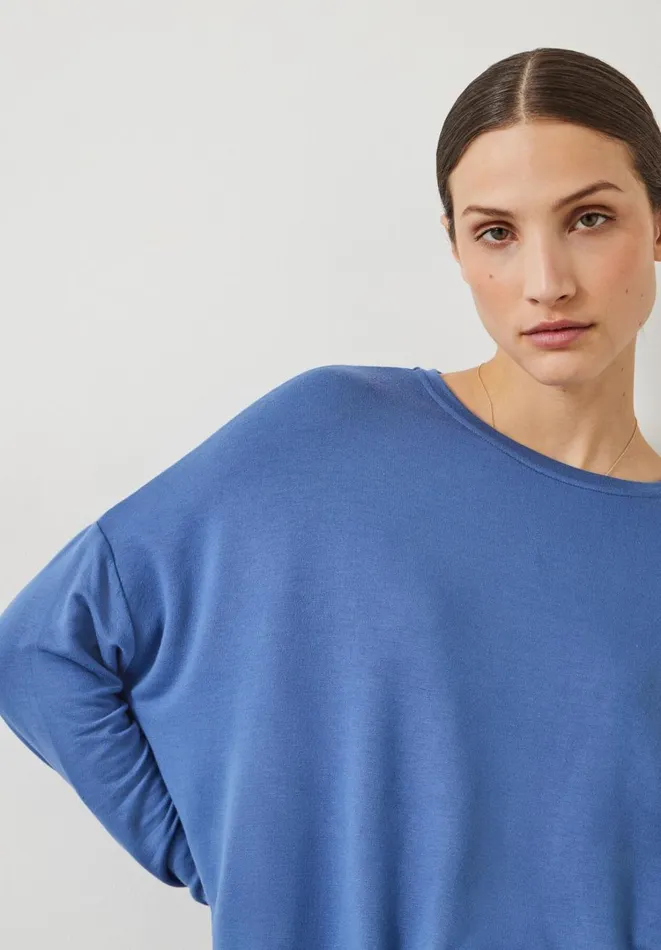 Hush Tops and Tshirts Women Gillian Wide Jersey Top Moonlight Blue Hush Tops and Tshirts Women Gillian Wide Jersey Top Moonlight Blue