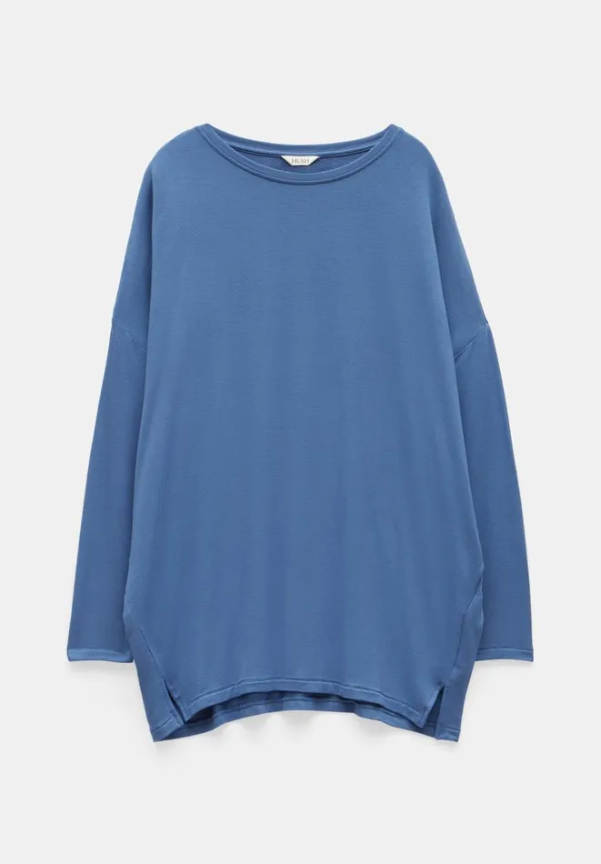Hush Tops and Tshirts Women Gillian Wide Jersey Top Moonlight Blue Hush Tops and Tshirts Women Gillian Wide Jersey Top Moonlight Blue