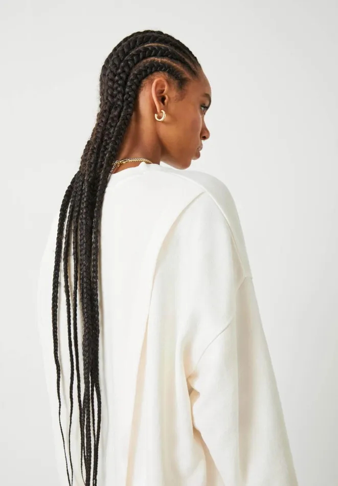 Hush Tops and Tshirts Women Grainne Open Back Sweatshirt Ecru Hush Tops and Tshirts Women Grainne Open Back Sweatshirt Ecru