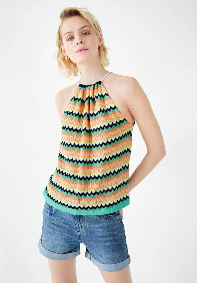 Hush Tops and Tshirts Women Nora Halterneck Knitted Vest Ecrumulti