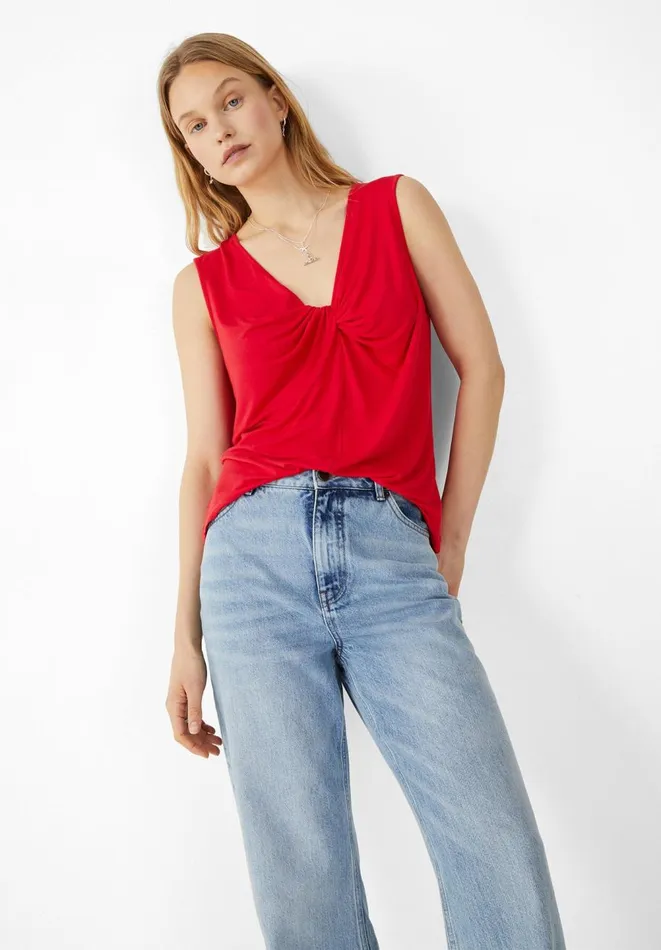 Hush Tops and Tshirts Women Quinn Twist Tank Top Poppy Red