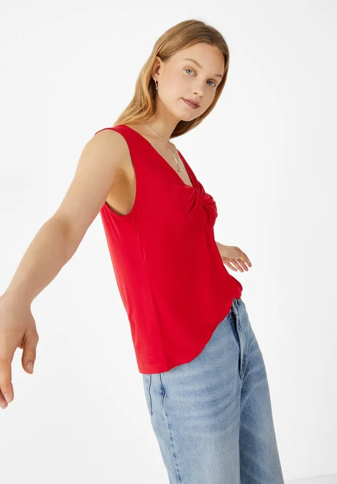 Hush Tops and Tshirts Women Quinn Twist Tank Top Poppy Red Hush Tops and Tshirts Women Quinn Twist Tank Top Poppy Red