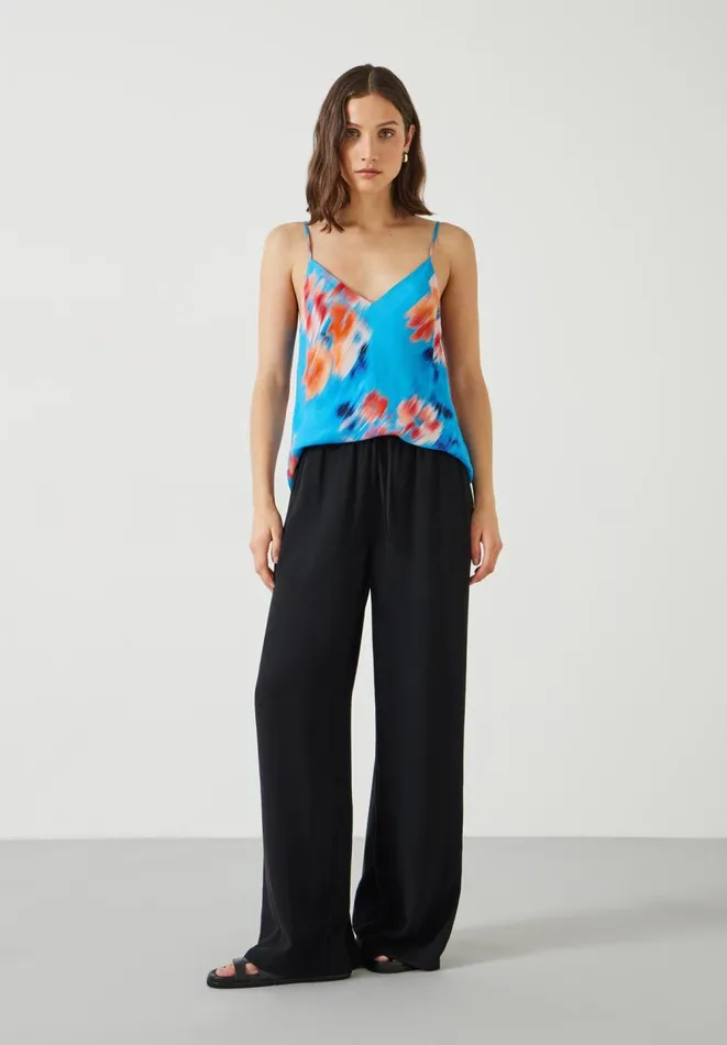 Hush Tops and Tshirts Women Scarlett Vneck Cami Blurred Floral Blue