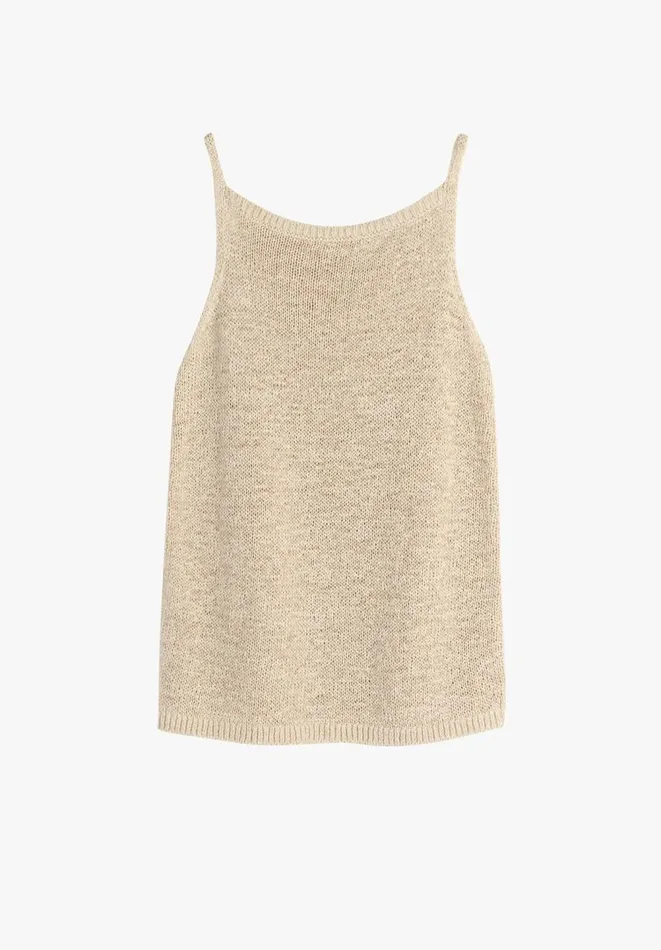 Hush Tops and Tshirts Women Thara Knitted Tape Vest Top Natural