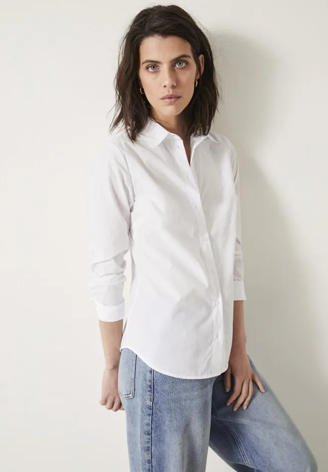 Hush Tops and Tshirts Women Tylah Slim Cotton Shirt White