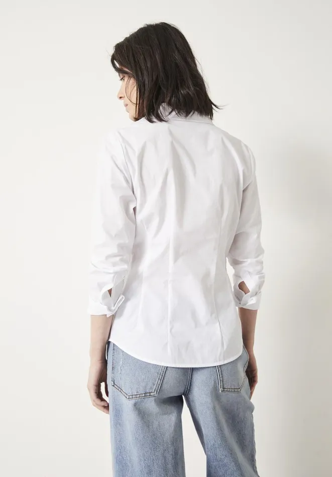Hush Tops and Tshirts Women Tylah Slim Cotton Shirt White