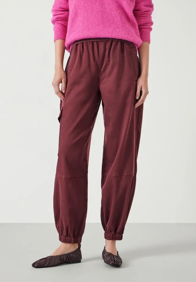 Hush Trousers Women Ava Washed Cargo Trousers Burgundy Hush Trousers Women Ava Washed Cargo Trousers Burgundy