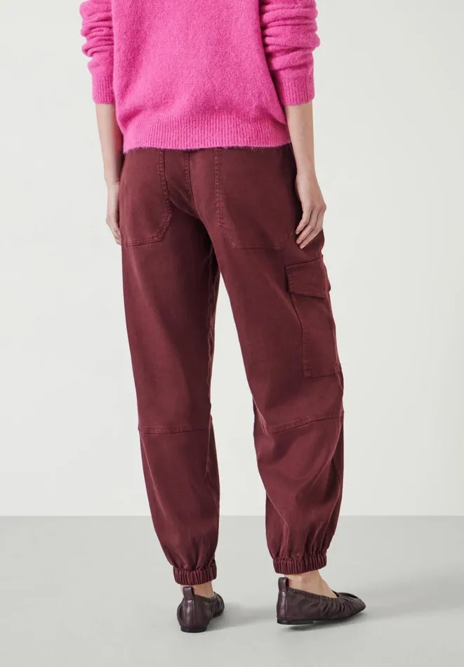 Hush Trousers Women Ava Washed Cargo Trousers Burgundy Hush Trousers Women Ava Washed Cargo Trousers Burgundy