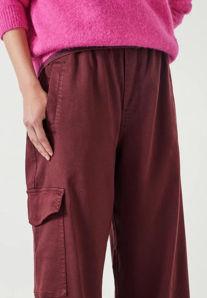 Hush Trousers Women Ava Washed Cargo Trousers Burgundy Hush Trousers Women Ava Washed Cargo Trousers Burgundy