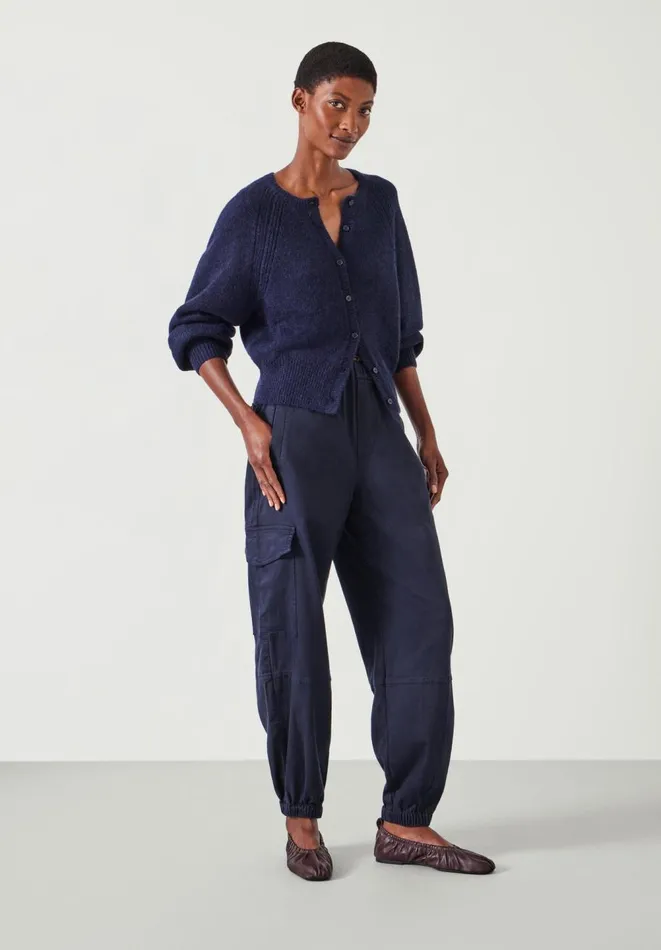 Hush Trousers Women Ava Washed Cargo Trousers Navy