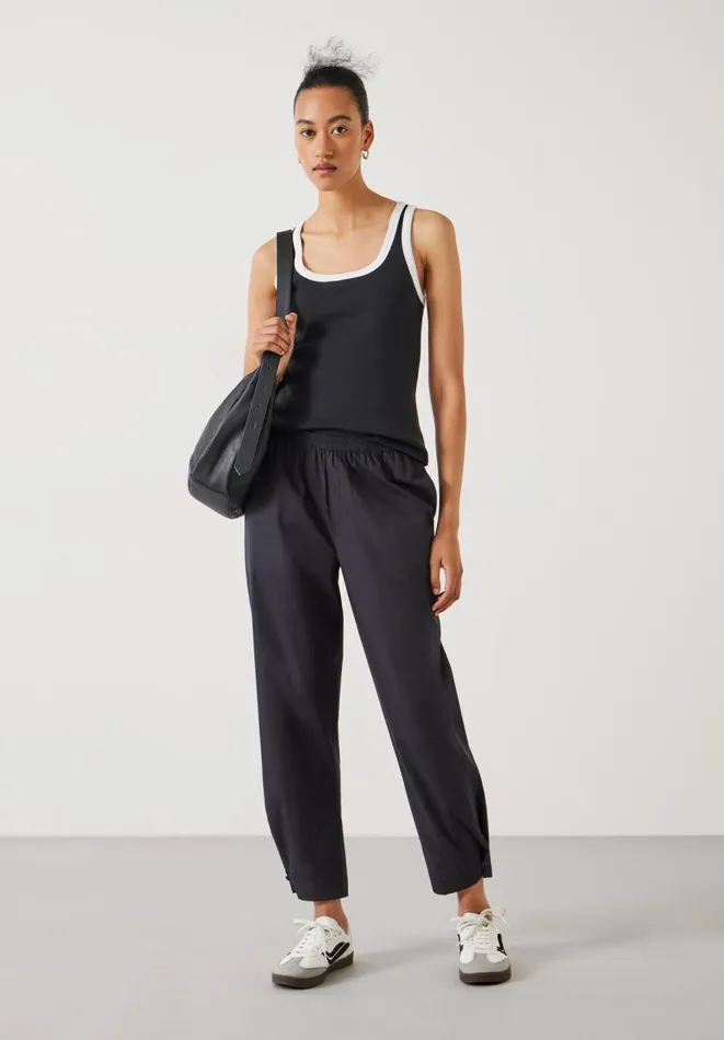Hush Trousers Women Cotton Poplin Easy Trousers Black