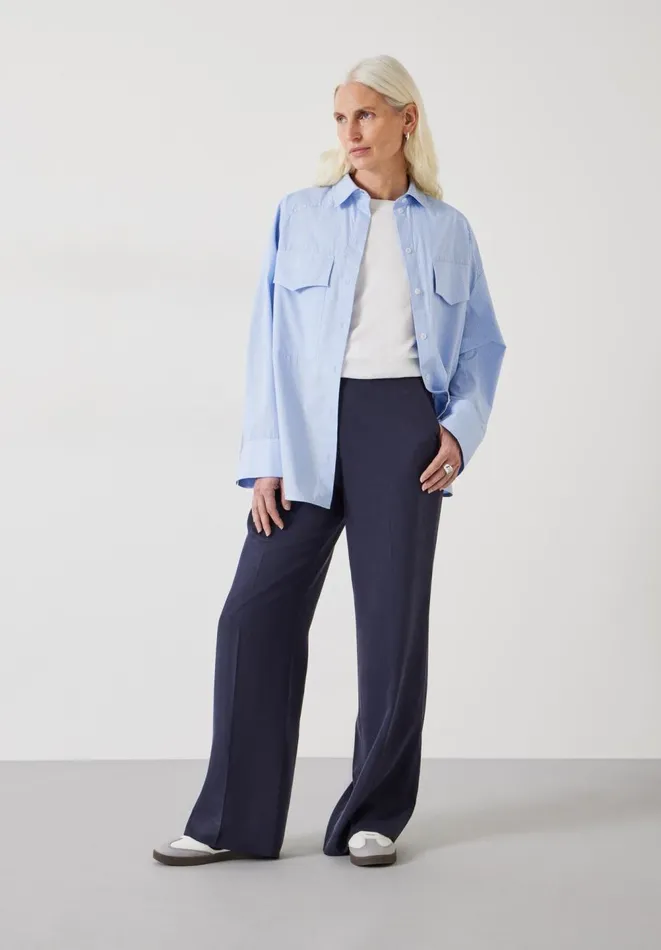 Hush Trousers Women Frances Flat Front Trousers Dark Navy