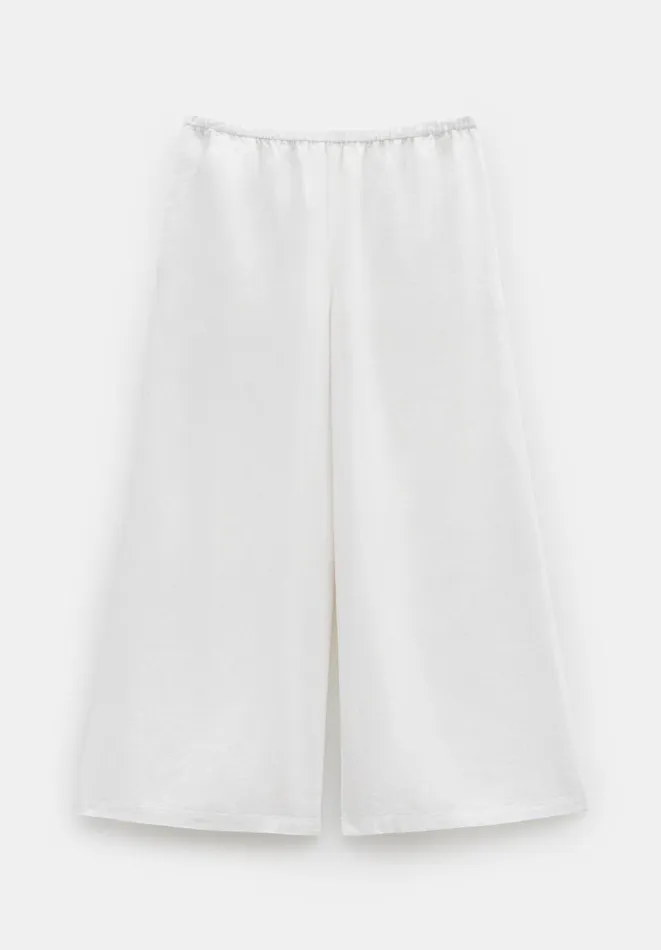 Hush Trousers Women Melissa Linen Wide Leg Trousers White