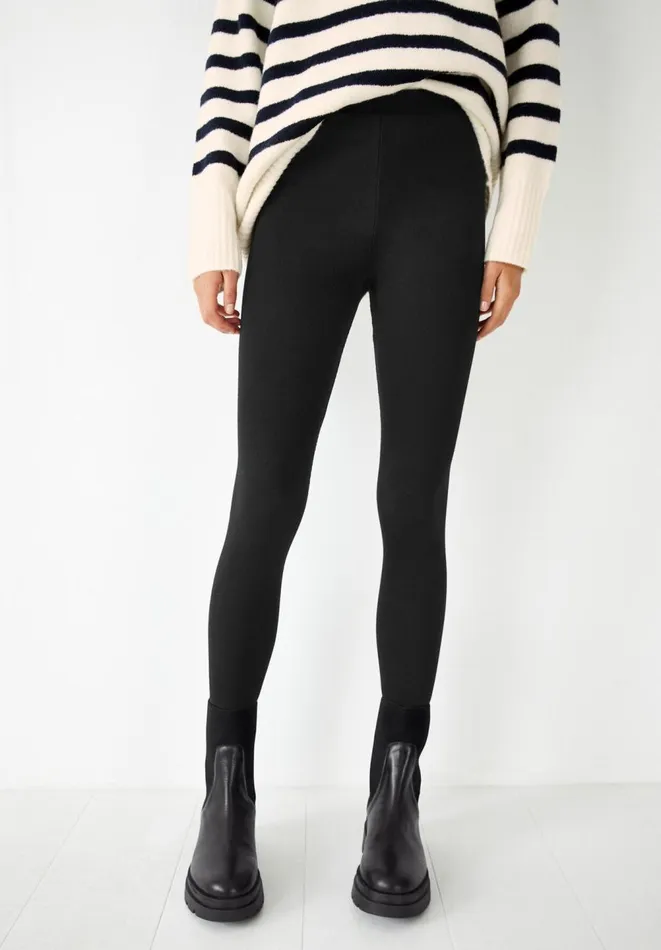 Hush Trousers Women Ribbed Jersey Leggings Black Hush Trousers Women Ribbed Jersey Leggings Black