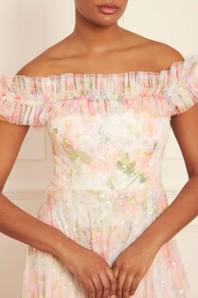 Immortal Rose OffShoulder Ankle Gown Multi Women Needle and Thread Dresses