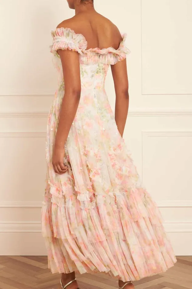 Immortal Rose OffShoulder Ankle Gown Multi Women Needle and Thread Dresses