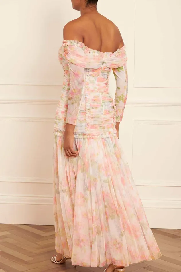 Immortal Rose Rouched OffShoulder Gown Multi Women Needle and Thread Dresses