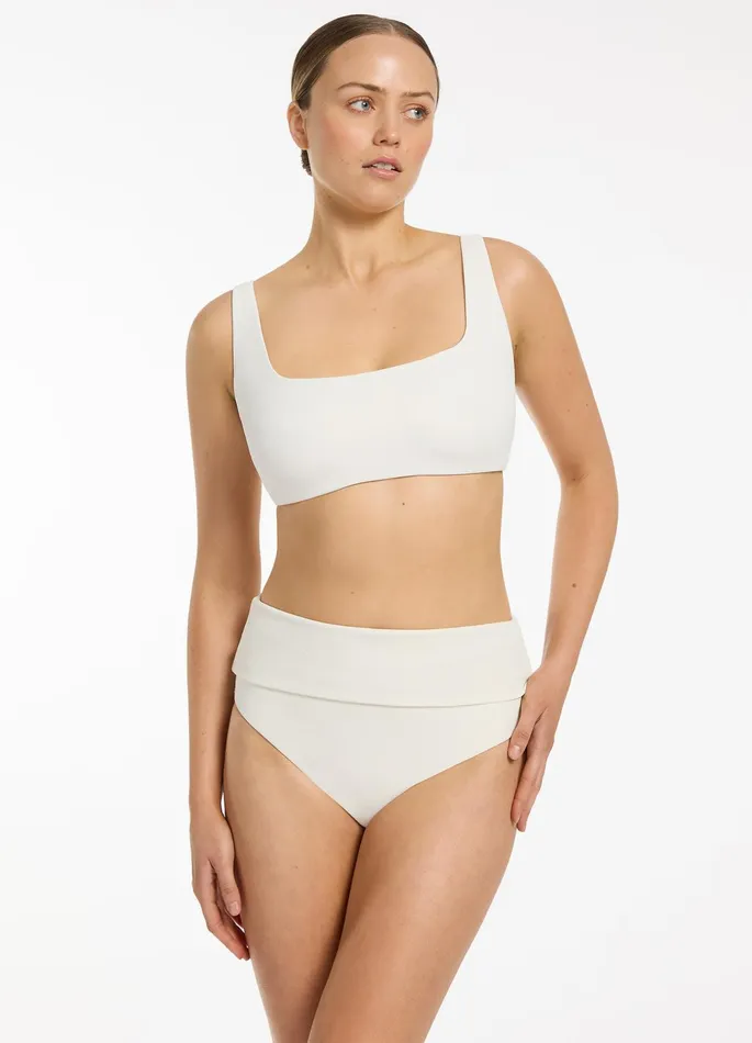 Isla Rib EF Tank Bikini Top Cream Women JETS Australia Fuller Cup Bikini Tops