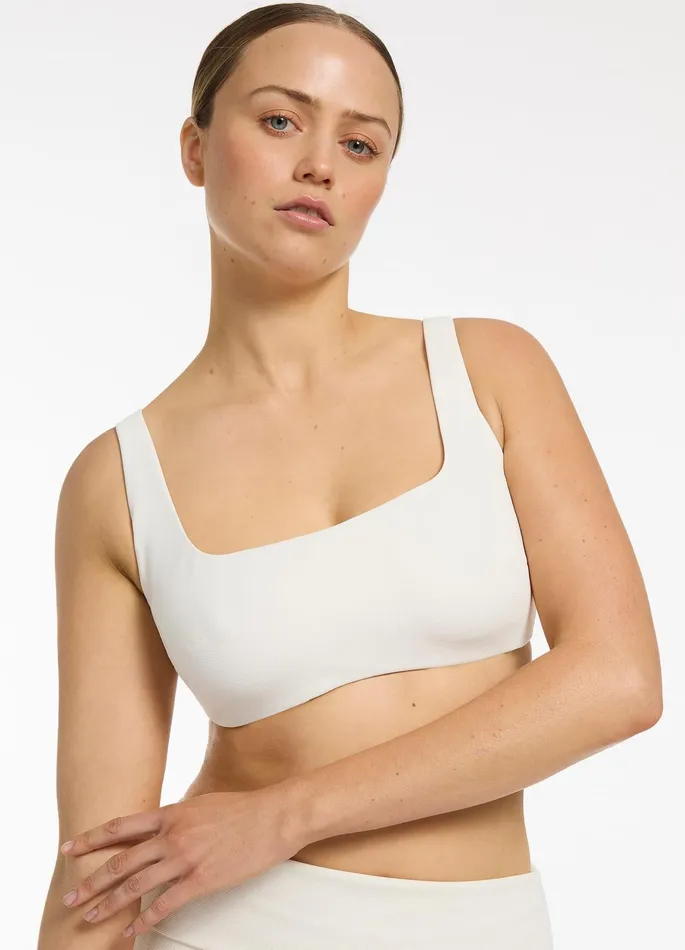 Isla Rib EF Tank Bikini Top Cream Women JETS Australia Fuller Cup Bikini Tops
