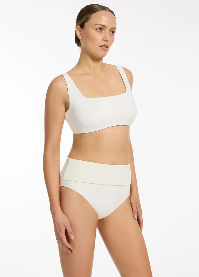 Isla Rib EF Tank Bikini Top Cream Women JETS Australia Fuller Cup Bikini Tops