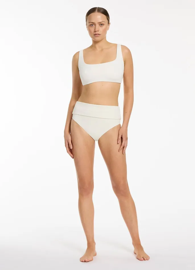 Isla Rib EF Tank Bikini Top Cream Women JETS Australia Fuller Cup Bikini Tops