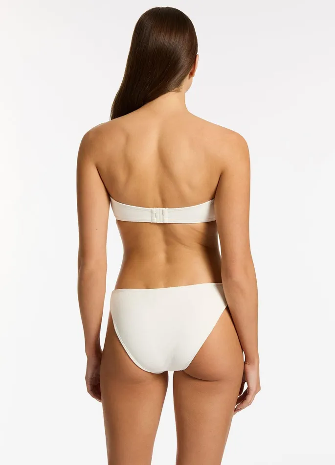 Isla Rib U Trim Bandeau Bikini Top Cream Women JETS Australia Bandeau Bikini Tops