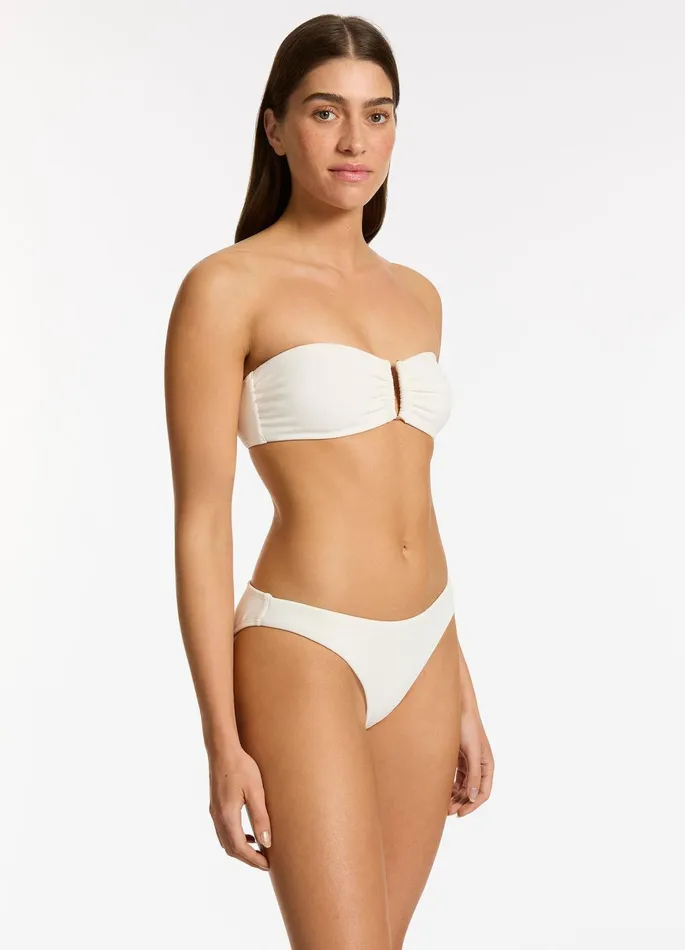 Isla Rib U Trim Bandeau Bikini Top Cream Women JETS Australia Bandeau Bikini Tops